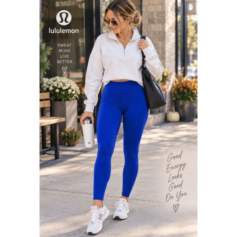 Lululemon Leggings Women’s 12 Galactic Cobalt Blue Full Length High Rise